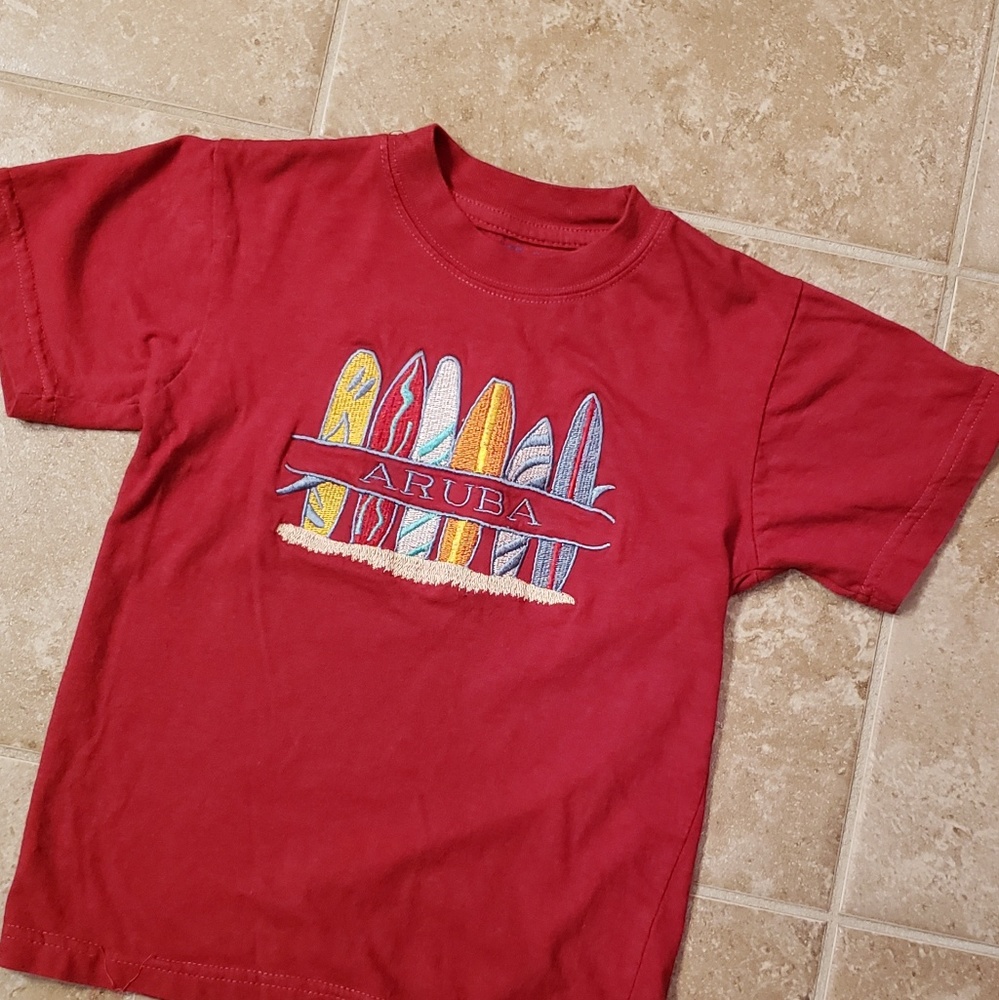 Little Boys Burgundy Aruba Short Sleeve TShirt